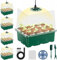 Danolt 5 Paquetes semilleros de germinacion con luz LED, 12 Agujeros Mini Invernadero Interior, con 10 Etiqueta, con 2 Herramientas