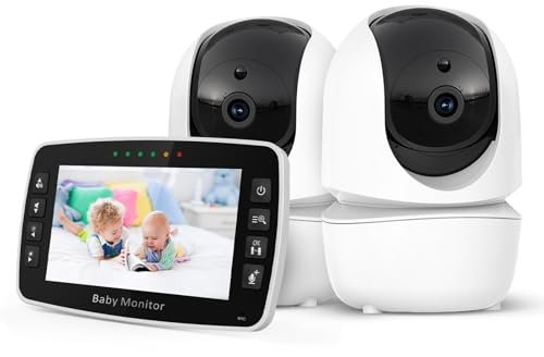 Irosiy 4.3 HD Babyphone mit Kamera | 360° Schwenkbar & Nachtsicht | 2-Wege-Audio, Temperaturüberwachung | ECO-Modus bis 22h | 2.4GHz Wireless (Deutscher Support)