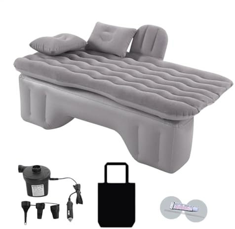 Nuyhgtr Matelas de voiture gonflable portable pour voiture, matelas de camping multifonctionnel, lit de voiture réutilisable, matelas de voiture pliable pour voyage, camping, randonnée