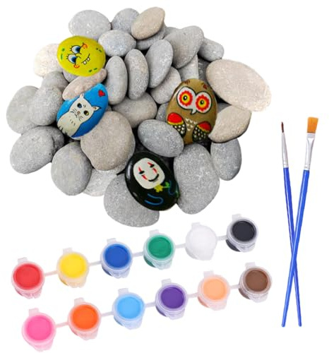 Steine Zum Bemalen Flach 20pcs Steine Bemalen Kieselsteine 4-6cm Gemalter Steine Zum Bemalen Dekosteine Glatte Große Kieselsteine Strand Kiesel Zierkies Kiesel Flache Kieselsteine Zum Basteln