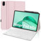 WAVATA Funda Teclado para Honor Pad X8a 11, Español Ñ Bluetooth Desmontable Teclado para Honor X8a Tablet 11 Pulgadas 2024, Rosa