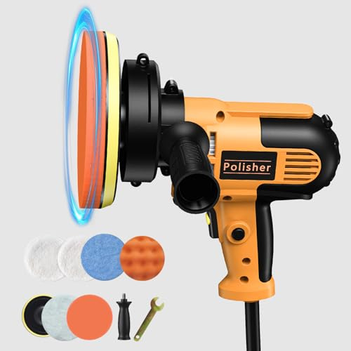 Car Buffer Polisher Kit - 700W Variable Speed Rotary Polishing Waxing Machine (3700RPM) with Pads Set for Auto Detailing, Floor & Furniture Waxing