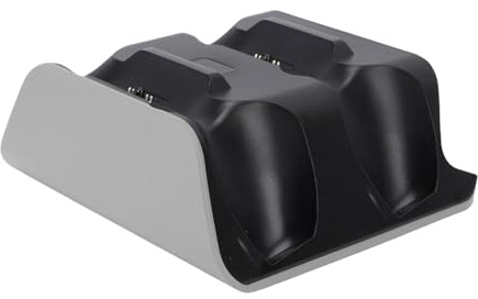 XUMIUZIY Ladestation für PS 5 Dual Sense/Edge Controller, Schnelles Dual Controller Ladedock mit LED Indikator, Speicherständerfunktion, USB Kabel (Grau schwarz)