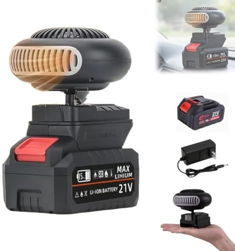 Chauffage D'intérieur À Piles, 6 000 MAh, Désembueur De Vitres De Voiture Portable Et Rechargeable, Pour Voiture, Camion, Voiturette De Golf, Tricycle, Bureau, Tente De Camping