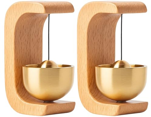 2 Stück Türglocken, Wind Chimes mit Magnet und Klebefolie, 2 Stück Glockenspiel aus Buchenholz, Selbstklebend Tür Klingel, für Tür, Büro, Geschäft, Café