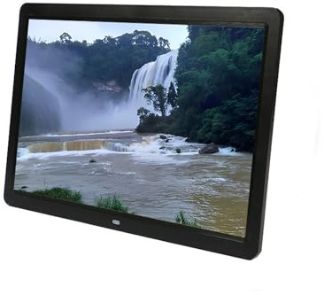Écran publicitaire IPS HD 15 Pouces, Cadre Photo électronique Domestique, Album Photo numérique 1080P à Lecture Automatique(Black)