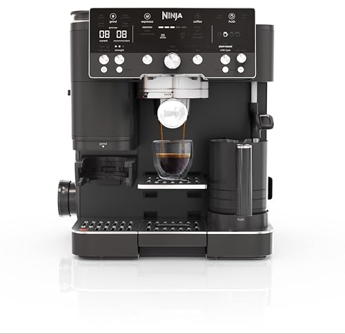 Ninja Luxe Premier Cafetera 3 en 1 para Espresso, Cold Brew y Café de Filtro con Molinillo y Espumador Integrados - 25 Ajustes de Molienda y 4 Preajustes de Espuma - Negro, ES601EUBK