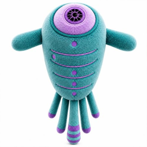Subnautica 2 Kuscheltier,Süßes Alien Meereswesen Stofftier,Weiches Plüschtier für Gamer und Tiefsee Fans,Flauschiges Kuscheltier,Geschenk zu Weihnachten und Geburtstag (Eye Jelly)
