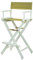 Casual Home Regiestuhl, weißer Rahmen/olivfarbener Leinenstoff, 76,2 cm – Steghöhe