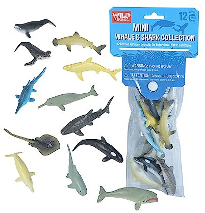 Wild Republic Polybag Mini Squalo Balena, Animali Di Plastica Squalo Balena, Dodici Specie Di Animali Della Squalo Balena, Regalo Per Bambini, Ideale Per Giochi Interattivi