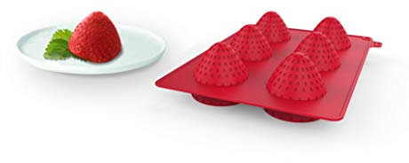 CÉCOA • Moule Silicone Fraise 3D • 100% Alimentaire • Sans BPA • Anti-Adhésif • Gâteaux, Entremets, Chocolats • Four, Frigo, Congélateur • Températures -40°C à +230°C