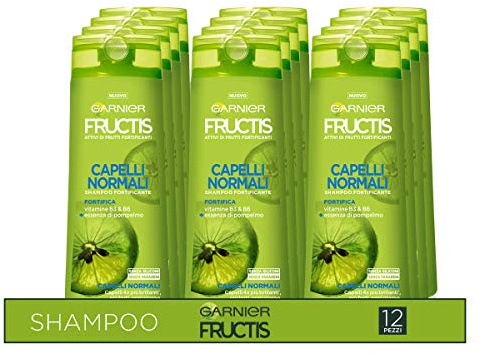 Garnier Fructis Shampoo für normales Haar, Aktives Fruchtkonzentrat, kräftiges und glänzendes Haar, 250 ml, 12 Stück