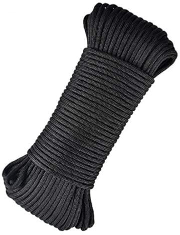 AIRUI Paracord Seil 550, 30M 4MM Dick Nylon Outdoor Seil mit 9 Strängen Fallschirmschnur Reißfestem für kampierenden Garten im Freien - Schwarz