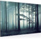Runa Art Bild Wald Nacht Modern Wandbilder Schlafzimmer Wohnzimmer 1 Teilig - Made In Germany - Nebel Blau Flur 011115b