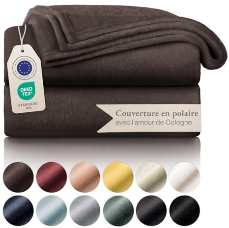 Blumtal Kuscheldecke flauschig - Oeko-TEX zertifizierte Fleecedecke 150x200 cm - Wohndecke 150x200 cm - Decke Couch Wohn- & Kuscheldecke 150x200 cm - Wohndecke Kuscheldecke 150x200 Dunkelbraun