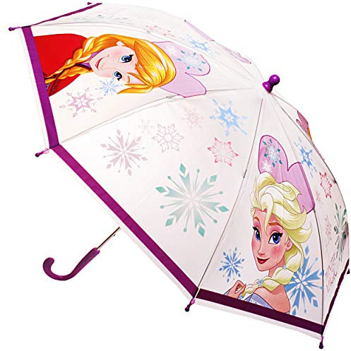 alles-meine.de GmbH Regenschirm - die Eiskönigin - Frozen - Kinderschirm Ø 80 cm/lichtdurchlässig & durchscheinend - halb transparent - Kinder - groß Stockschirm mit Griff ..