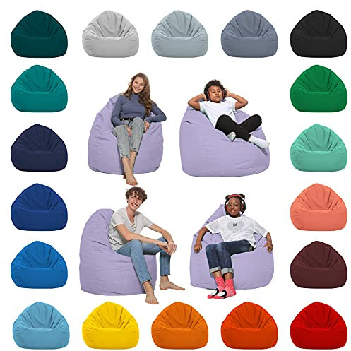 HomeIdeal - Sitzsack XXL Bodenkissen für Erwachsene & Kinder - Geeignet für Gaming oder Entspannen - Indoor wie Outdoor da er Wasserfest ist - mit EPS Perlen, Farbe:Flieder, Größe:XXL