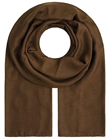 Majea Tuch Aurora“ großes Damen-Halstuch Pareo Sarong Tuch Damen Schal Tuch einfarbig uni Schals und Tücher (880011) (braun)