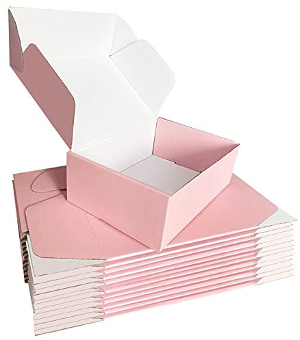 SNOGSWOG Versandkartons für kleine Unternehmen, 22,9 x 15,2 x 7,6 cm, Rosa, 28 Stück