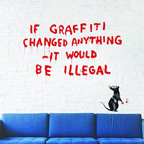 Banksy Illegale Ratte Vinyl Wandaufkleber – Kunst Home Decor Cool und Premium Wasserdicht Aufkleber – Erwachsene Graffiti Bansky Laptop