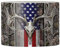 Jeiento Amerikanische Flagge Rentier Jagd Lampenschirm für Tischlampe, Nachttischlampe, Stehlampe, Stofftrommel-Lampenschirm, klassischer moderner Stil, Spinnengröße 28,4 x 17 cm