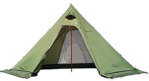 2~4 Personen Leichtes Tipi Heißes Zelt, für Zeltofen Holzofen Campingkocher Outdoor Ofen Holz, Pyramiden Zelt, mit feuerhemmendem Jack, Tipi-Zelte für die Jagd Backpacking Camping (T2 und Mesh)