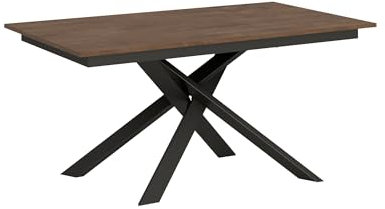 Itamoby, Tisch Ganty ausziehbar, Nussbaum, Rand in Farbe 90 x 160 cm, verlängert, 220 cm