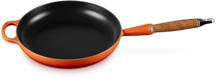 Le Creuset Sartén Signature con mango de madera de hierro fundido, 26cm, 2 L, Volcanico, 20258260900422