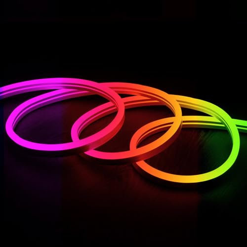LEDKIA LIGHTING LED-Streifen Neon Dimmbar 220V RGB Halbrund 180° 11W/m Schnitt 100cm IP67 nach Maß 50 m