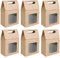 25 Pezzi Sacchetti di Carta Kraft, Sacchetti Regalo Con Manici, Sacchetto Regalo con Finestra, Borsa con Finestra Trasparente, per Confezioni di Caramelle, Biscotti, Snack (Marrone)