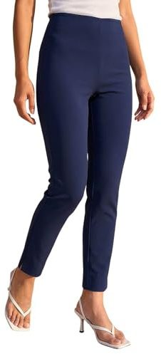 Roman Originals Women's High Waisted Skinny Trousers - Black, Size 10