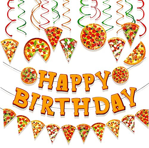 Pizza Geburtstag Dekoration Pizza Party Supplies Pizza Geburtstag Schild Banner Pizza Hängende Wirbel Dekoration Slice Slice Baby Pizza Dekoration