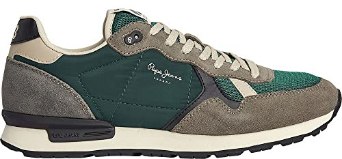 Pepe Jeans BRIT Heritage M Herren Sneaker, Grün (Efeu), Größe 40, Grünes Efeu., 40 2/3 EU
