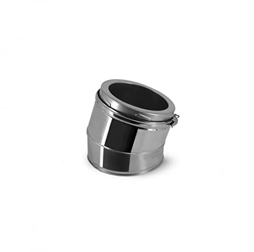 Edelstahlschornstein Versatzbogen 15 Grad DW I Zubehör für Kamin und Ofen I ø 130 mm I Rohrumlenkung I Optimale doppelwandige Isolierung I Rohrumlenkung I Oskar