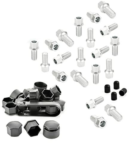 LST 20x Radschrauben Set mit Kappen Kugelbund M14x1,5x27 100 200 A6 V8