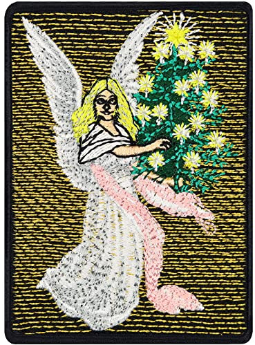 Weihnachts Aufnäher Christkind Bügelbild Adventszeit Aufbügler Patch zum annähen/aufbügeln | Christmas Sticker für alle Stoffe Geschenk für die Oma/Mama | 85x60mm