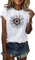 Cicy Bell Damen Sonnenblumen T Shirt Sommer Kurzarm Niedlich Grafik Lose T-Shirts Für Damen Tops Weiss XXL