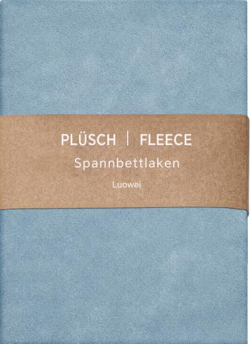 Luowei Winter Warme Spannbettlaken 180x200cm Cashmere Touch Kuschelig Flauschig Plüsch Hellblau Flanell Bettlaken Spannbetttuch für Boxspringbett Topper Matratze bis 30 cm Hohe