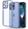 Honeyview Colored Clear Case for iPhone 13 Pro with Matte Border, Built-in Camera Lens Protector, Non-Yellowing, Shockproof, Armour Phone Cover for Apple iPhone 13 Pro 5G - Blue