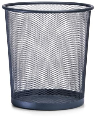 Papierkorb Mülleimer für Büro, Bad, Jugendzimmer & Kinderzimmer, 28 x Ø26 cm, Metallgeflecht, rund (anthrazit)