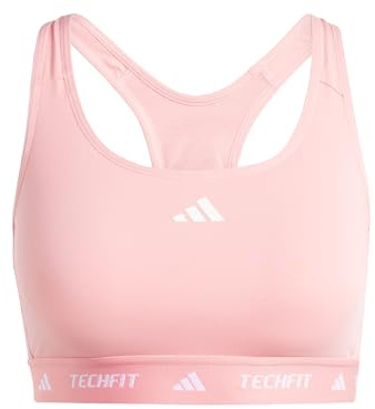 Adidas Powerreact Training Medum Support Techfit Bra, Damen Trainings-BH mit mittlerem Halt, semi pink Spark,