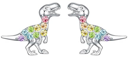 Jagosen Silber Dinosaurier Ohrringe für Mädchen und Frauen - Kinder Ohrstecker, Schmuck, Geburtstagsgeschenk, Weihnachtsgeschenke