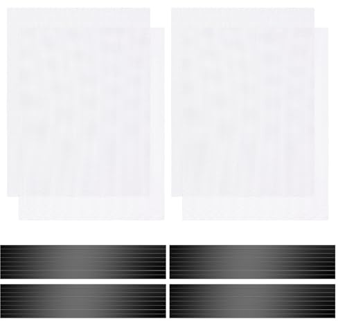 Paquete de 4 cubiertas magnéticas para rejillas de ventilación de suelo de 40 cm x 30 cm - Malla de PVC de tamaño personalizable para pared, techo, suelo para atrapar escombros, pelo e insectos