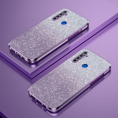 Funda Teléfono Purpurina Degradada Compatible con Realme 6i/5i/5S/ 5 Case Borde Electrochapado Transparente Cover Delgada TPU Prueba Golpes Carcasa