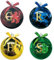 Primark Limited Harry Potter 4er Pack Weihnachtskugeln Set Gryffindor Hufflepuff Ravenclaw und Slytherin - Hogwarts - 4 Weihnachtskugeln - Rot Blau Gelb und Grün