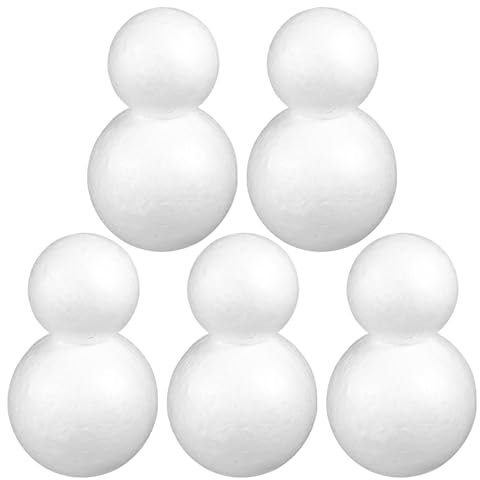 EXCEART Schneemann Modelle Aus Styropor 5 Stücke Schneemann aus Styropor Formen Figur Styroporkugeln zum Bemalen Basteln DIY Dekofigur