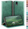 HUOUH for iPhone XR 6,1 Wallet case with RFID Blocking PU Leather,Credit Card Holder,Flip Folio Book Phone cases Shockproof Cover Women Men for Apple XR case Sea Green