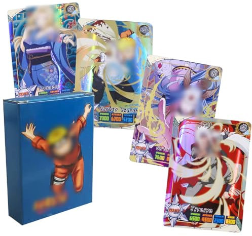 Narrruto Karten,Anime Sammelkarten Set 50 Pack Sammelkarten Karten Anime Game Trading Cards Sammelkarten Anime Solitaire Games Geburtstagsgeschenk für Kinder Fans Teenager und Erwachsene