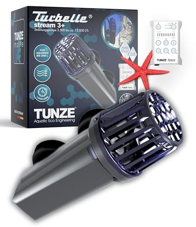 TUNZE Strömungspumpe Turbelle stream 3+ I Elektronisch steuerbare Pumpe I Propellerpumpe mit Magnet Holder & Silence Klemme bis 19mm Glasstärke I Wasserpumpe für Salzwasser-Aquarium