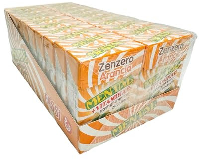 ITDSTORE - Mental Pastiglie assortite in vari gusti - Zenzero e Arancia - Senza Zucchero + Vitamina C, 20 Astucci da 32g.